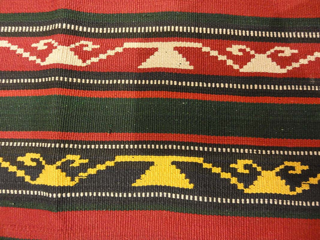 Fine Striped Turkish Jajim Textile. A piece of antique woven carpet art sold by Santa Barbara Design Center Rugs and More in Santa Barbara California.