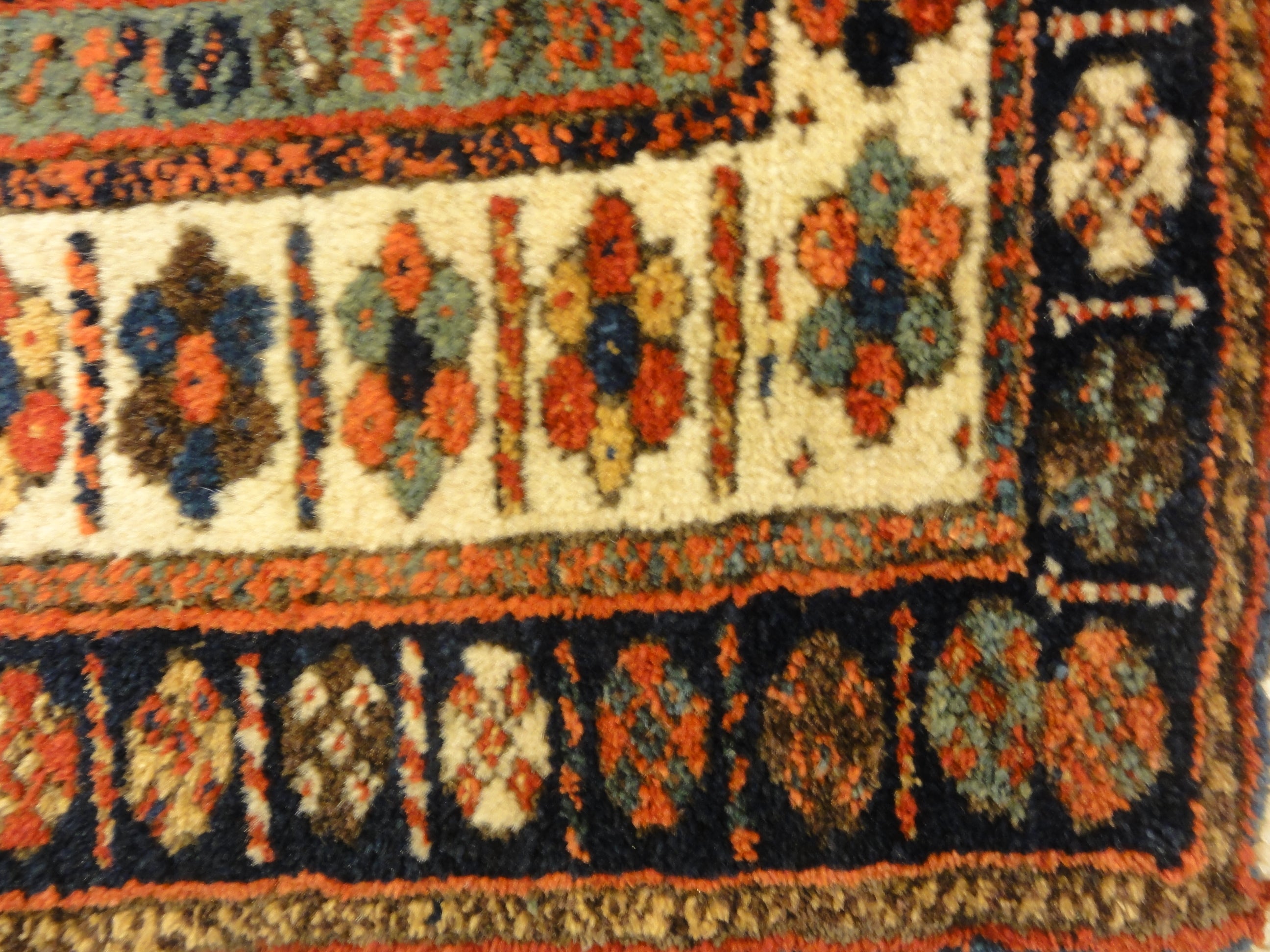 Antique Jaf Kurd Rug Circa 1870. A piece of genuine antique woven carpet art sold by the Santa Barbara Design Center, Rugs and More.