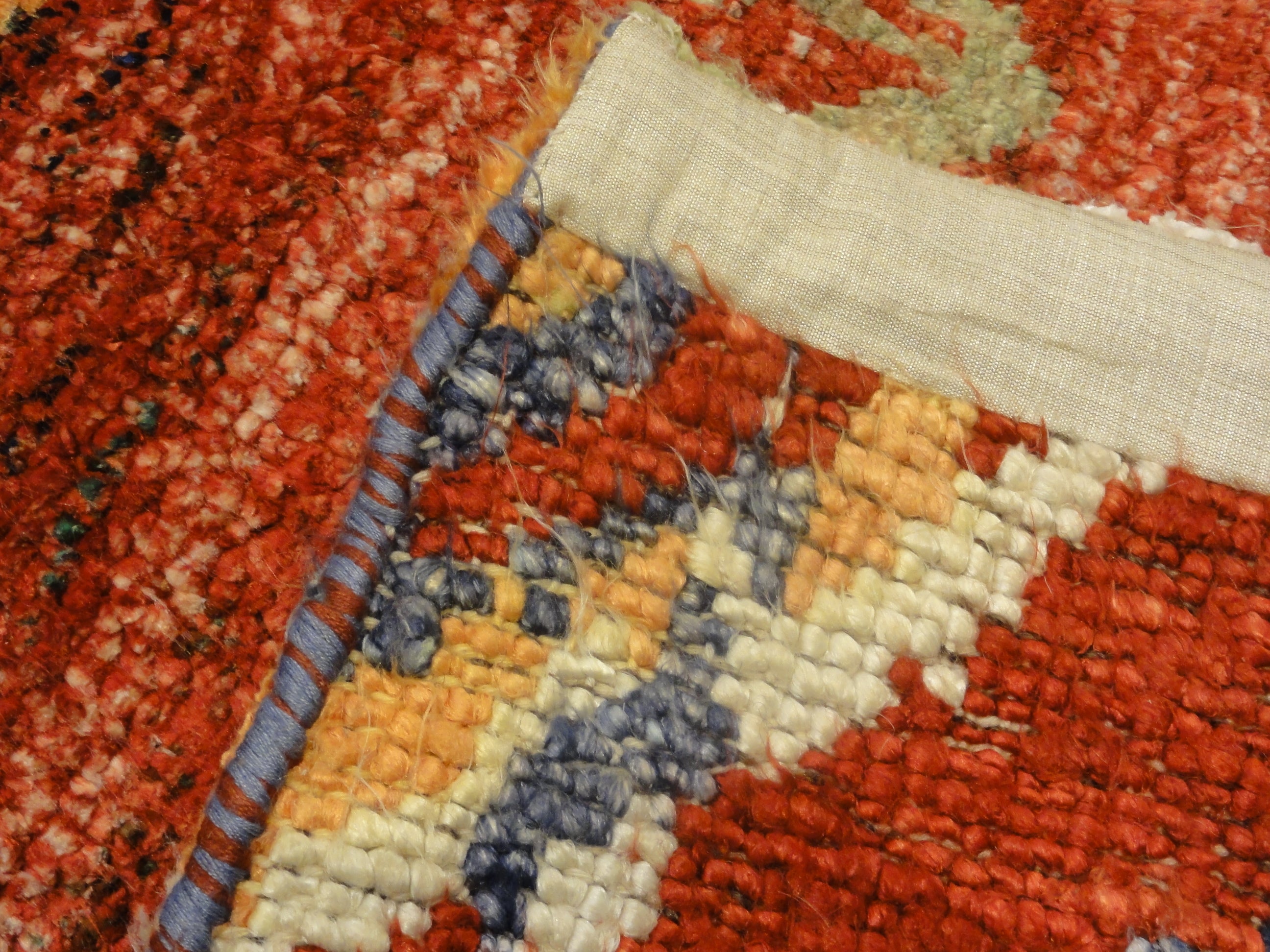 30391 Indian Saree Silk Red Patterned Rug