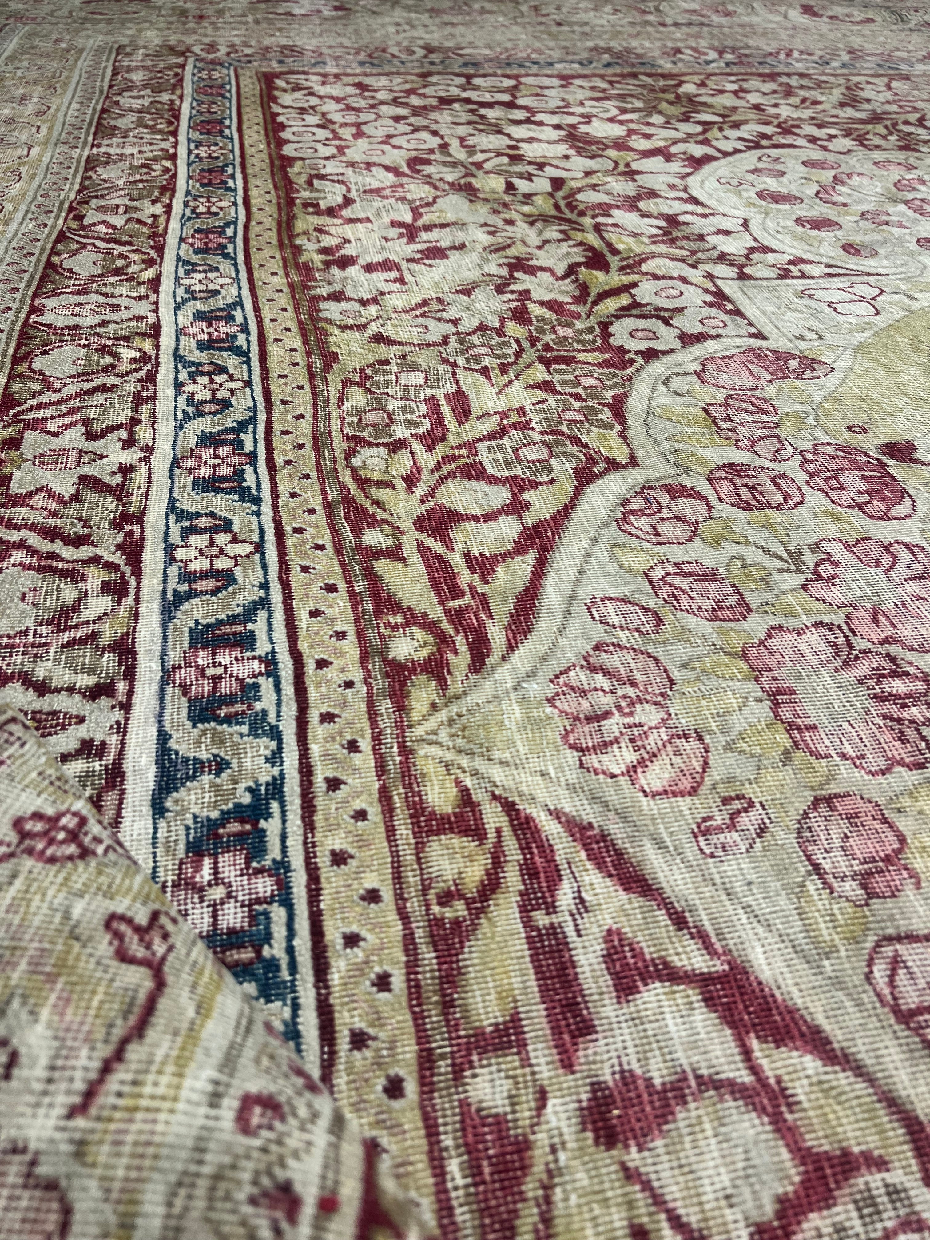28328 Antique unique Kermanshah with the largest meditation design woven ca.1860