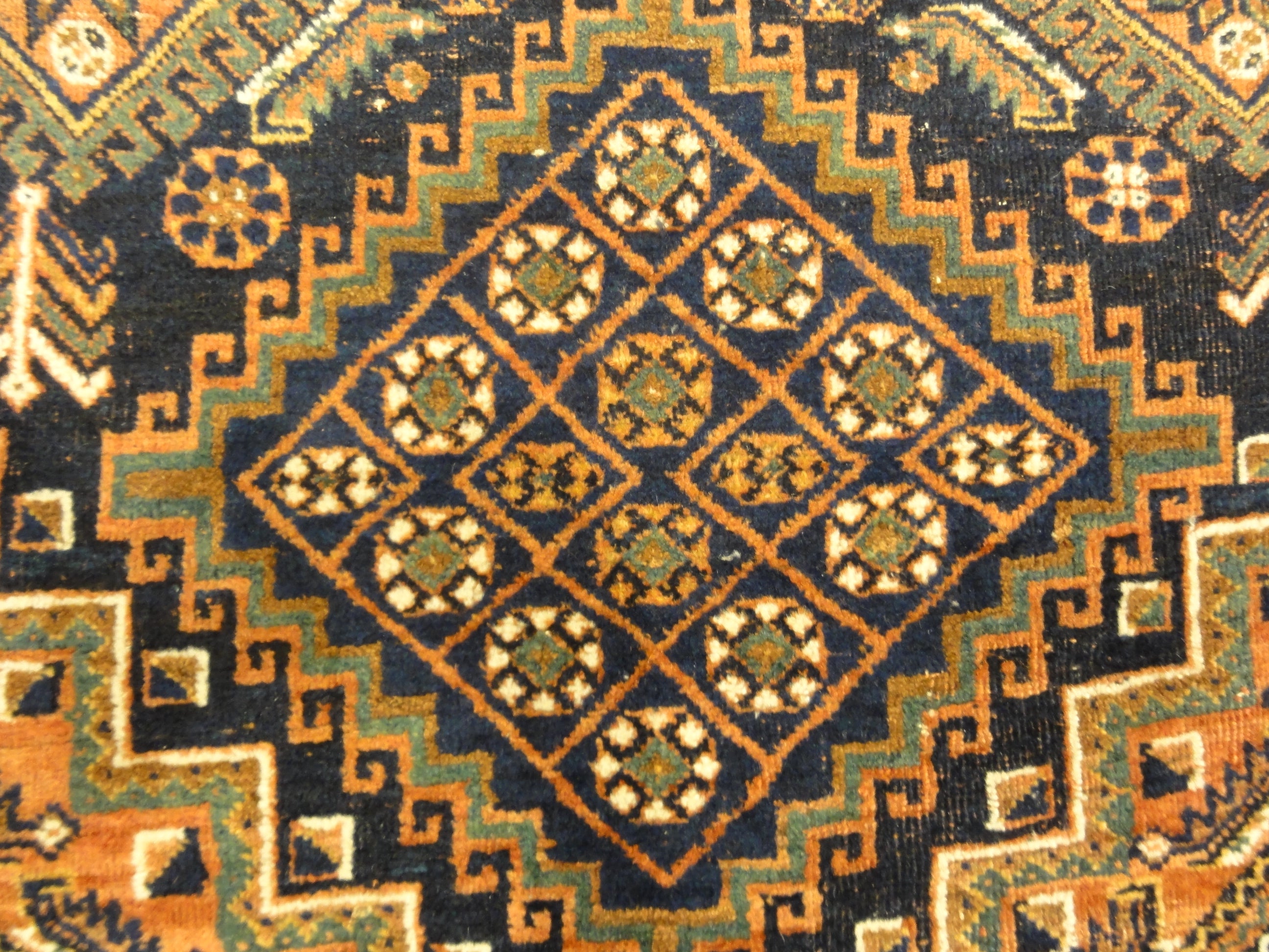 Antique Persian Afshar Rug Circa 1880. A piece of genuine authentic woven carpet art sold by Santa Barbara Design Center Rugs and More.