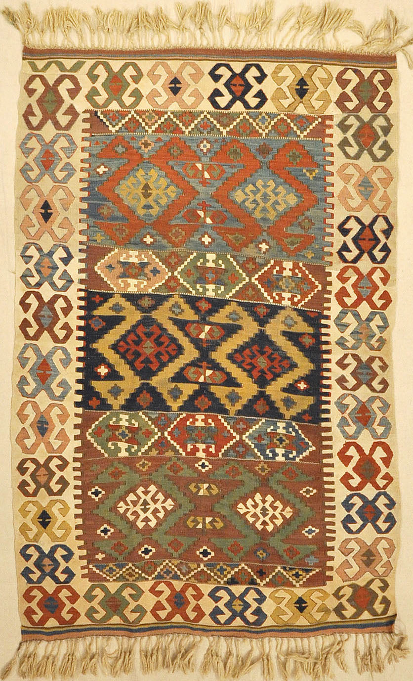 Fine Turkish Anatolia Rug from Late 18th Century. A piece of antique woven carpet art sold by Santa Barbara Design Center, Rugs and More in California.