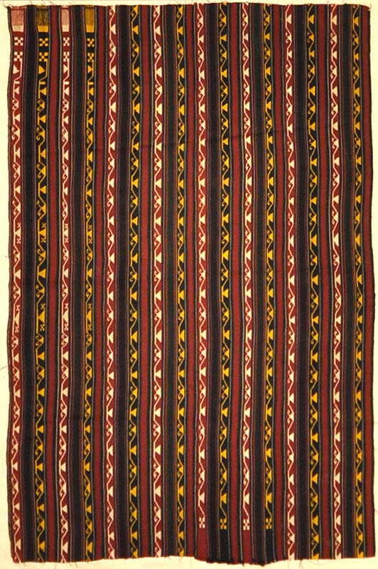 Fine Striped Turkish Jajim Textile. A piece of antique woven carpet art sold by Santa Barbara Design Center Rugs and More in Santa Barbara California.