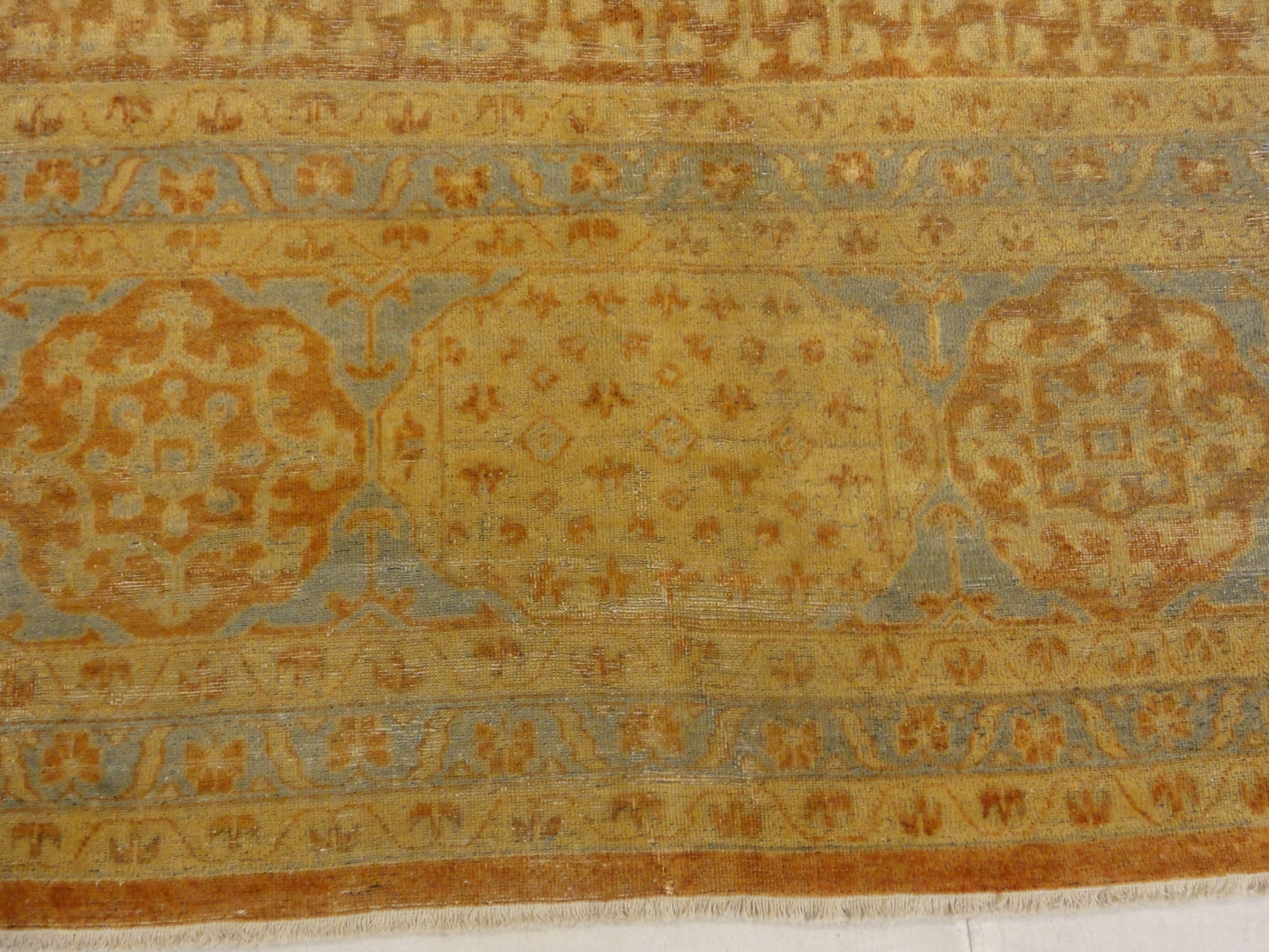 Antique Light Blue and Terra Mamluk Rug 30405