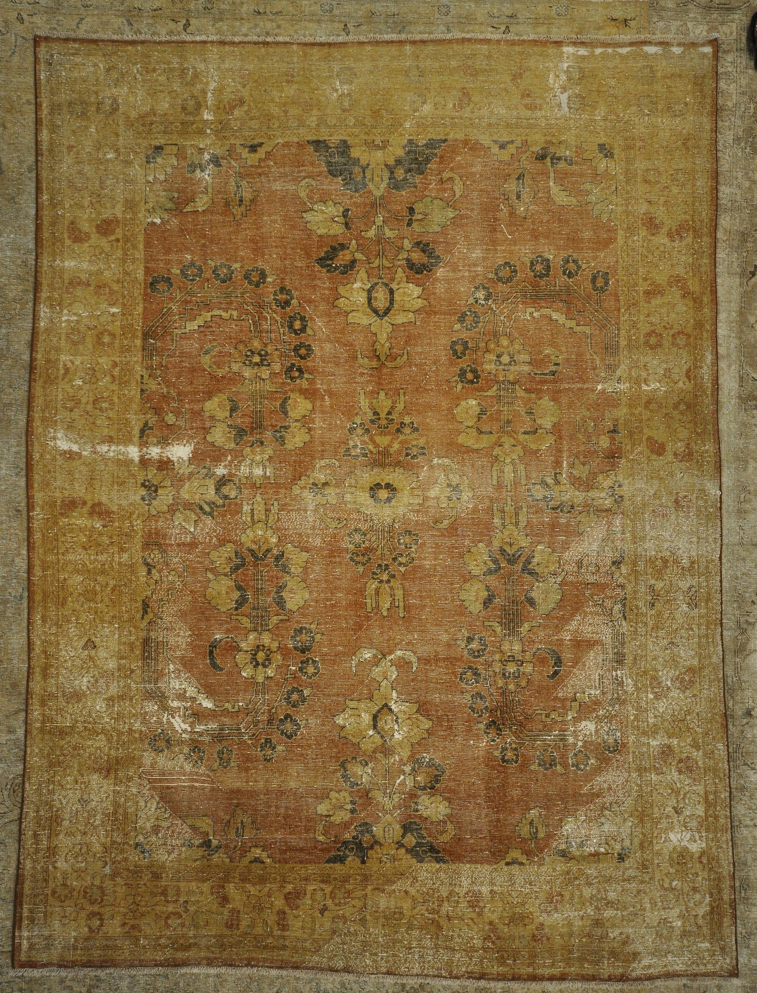 Beautiful Antique Beige Persian Tabriz Rug Genuine Woven Carpet Art Intricate Authentic Santa Barbara Design Center Rugs and More