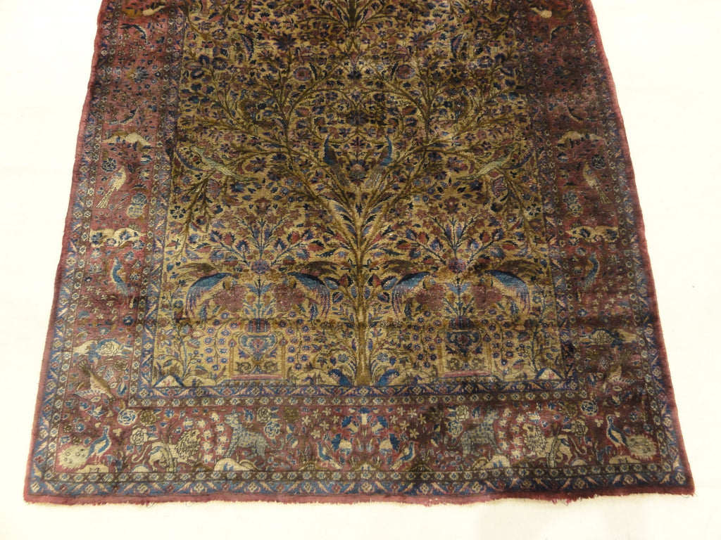 Antique Silk Maroon Kashan