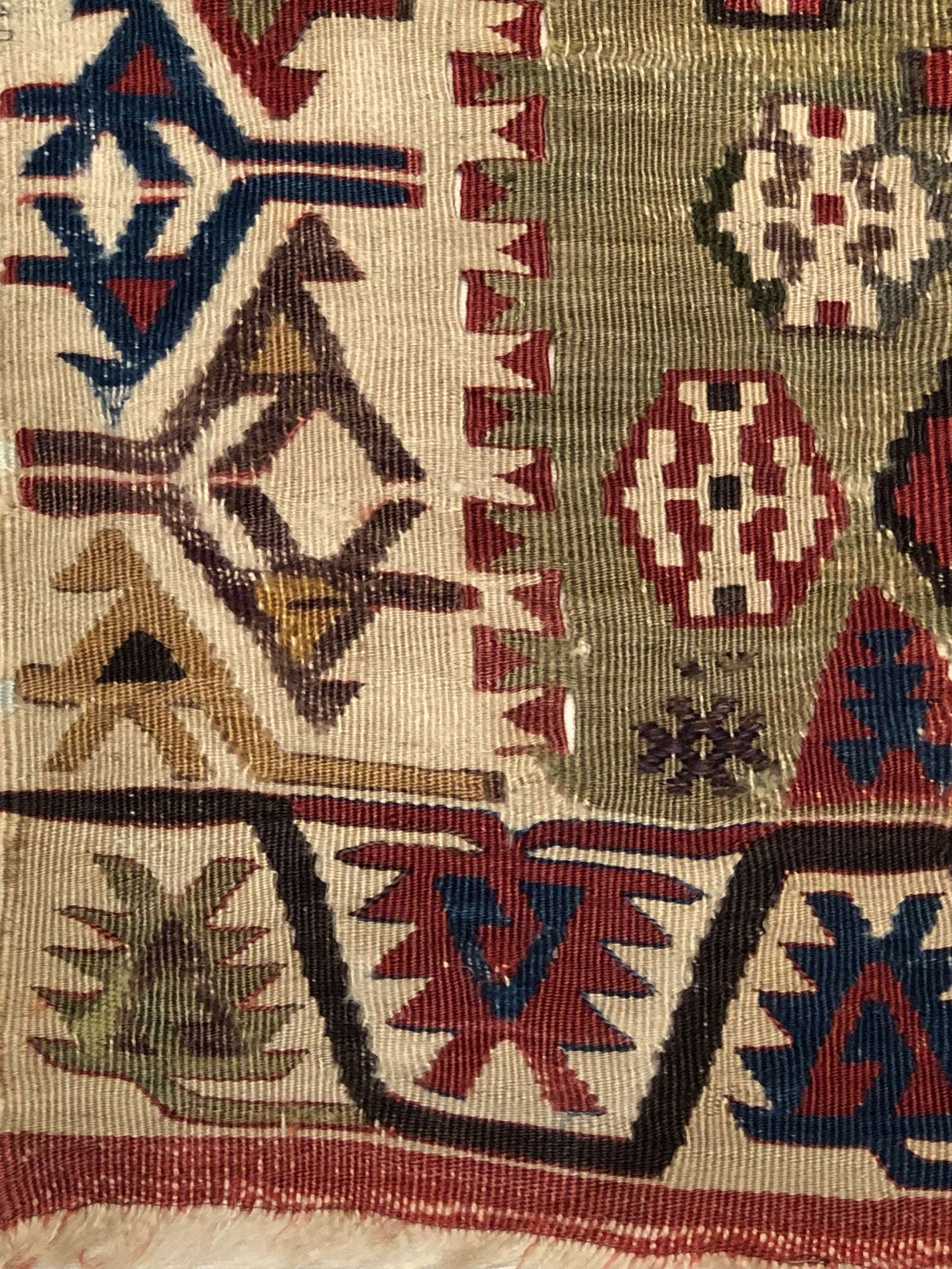 38223 Antique Turkish Reyhanli Kelim rare format