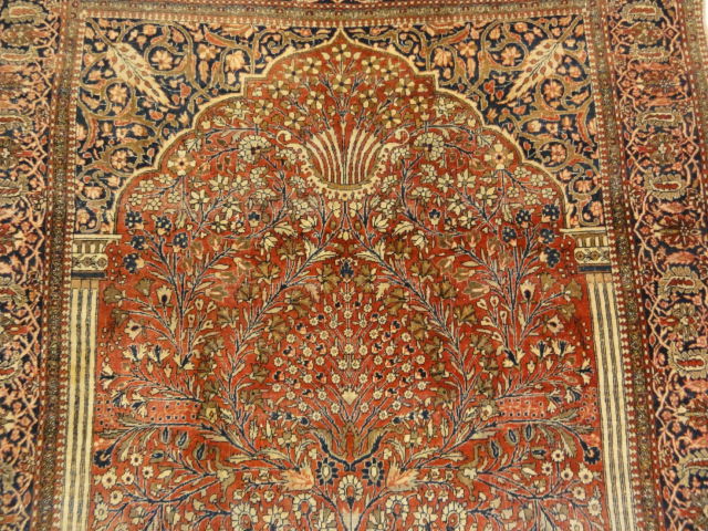 Antique Persian Mohtashar Kashan Tree of Life