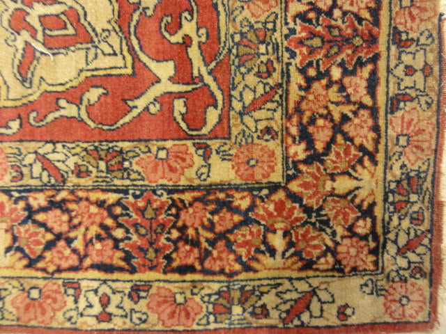 Antique Persian Kerman Ravar Rug: 1001 Flowers