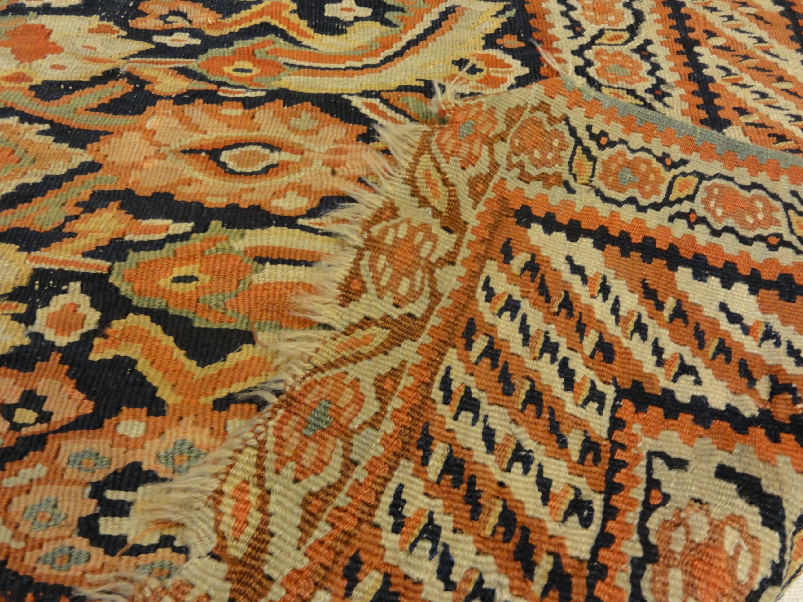 Antique Persian Bijar Kilim Flat Woven 19th Century 30226