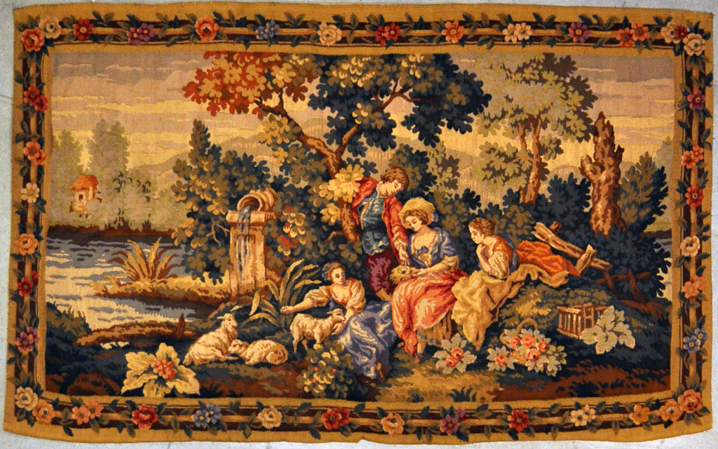 27178 Antique romantic scene tapestry
