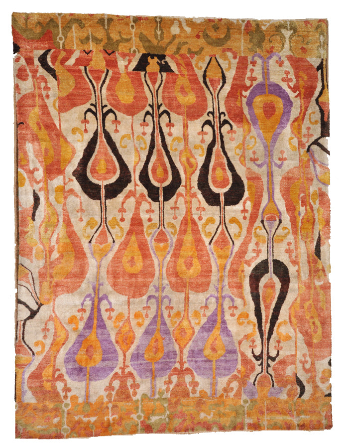 43786 Finest Silk Ikat Rug
