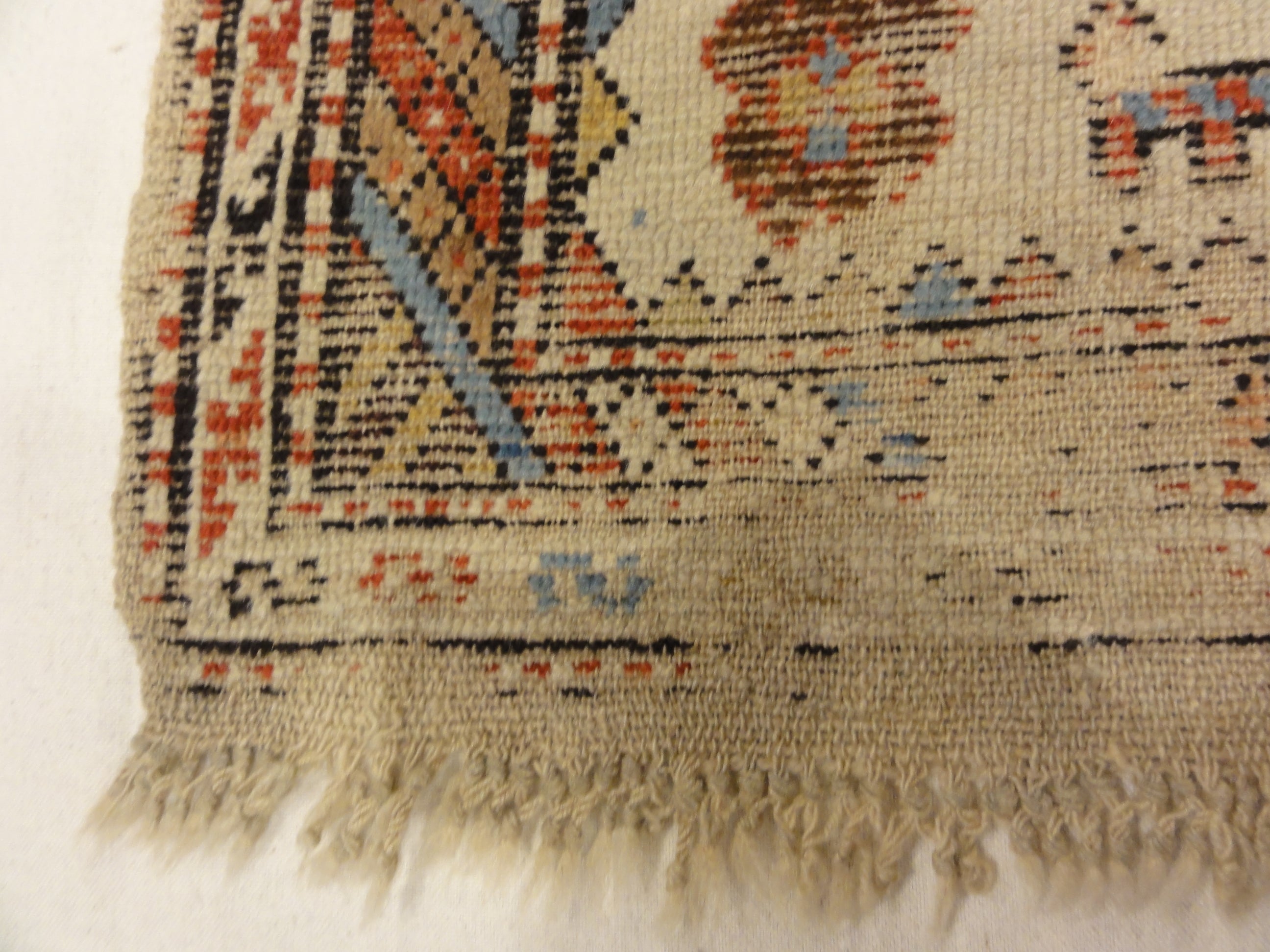 Antique Early Caucasian Proto Northern Kurdish Rug Circa 1700s. A piece of antique woven carpet art sold by Santa Barbara Design Center, Rugs and More.