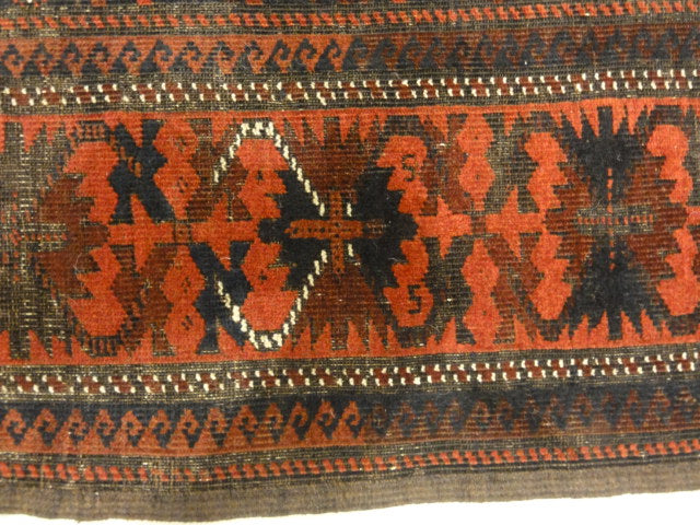 Antique Original Persian Baluch Rug with Original Ends 30084