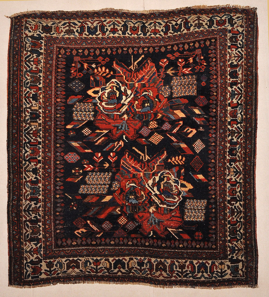 Antique Afshar Persian French Flowers Rug Authentic Genuine Intricate Woven Carpet Art Santa Barbara Design Center Rugs and More