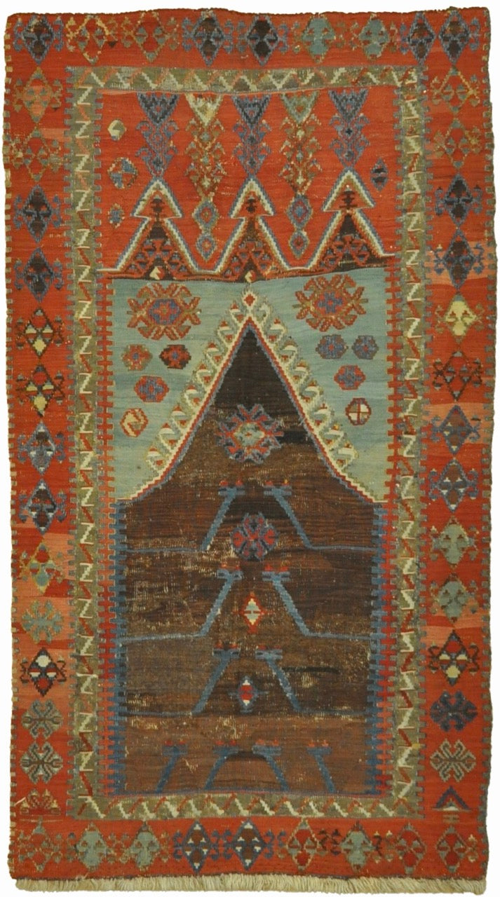Antique Erzerum Prayer kelim Anatolia 25298
