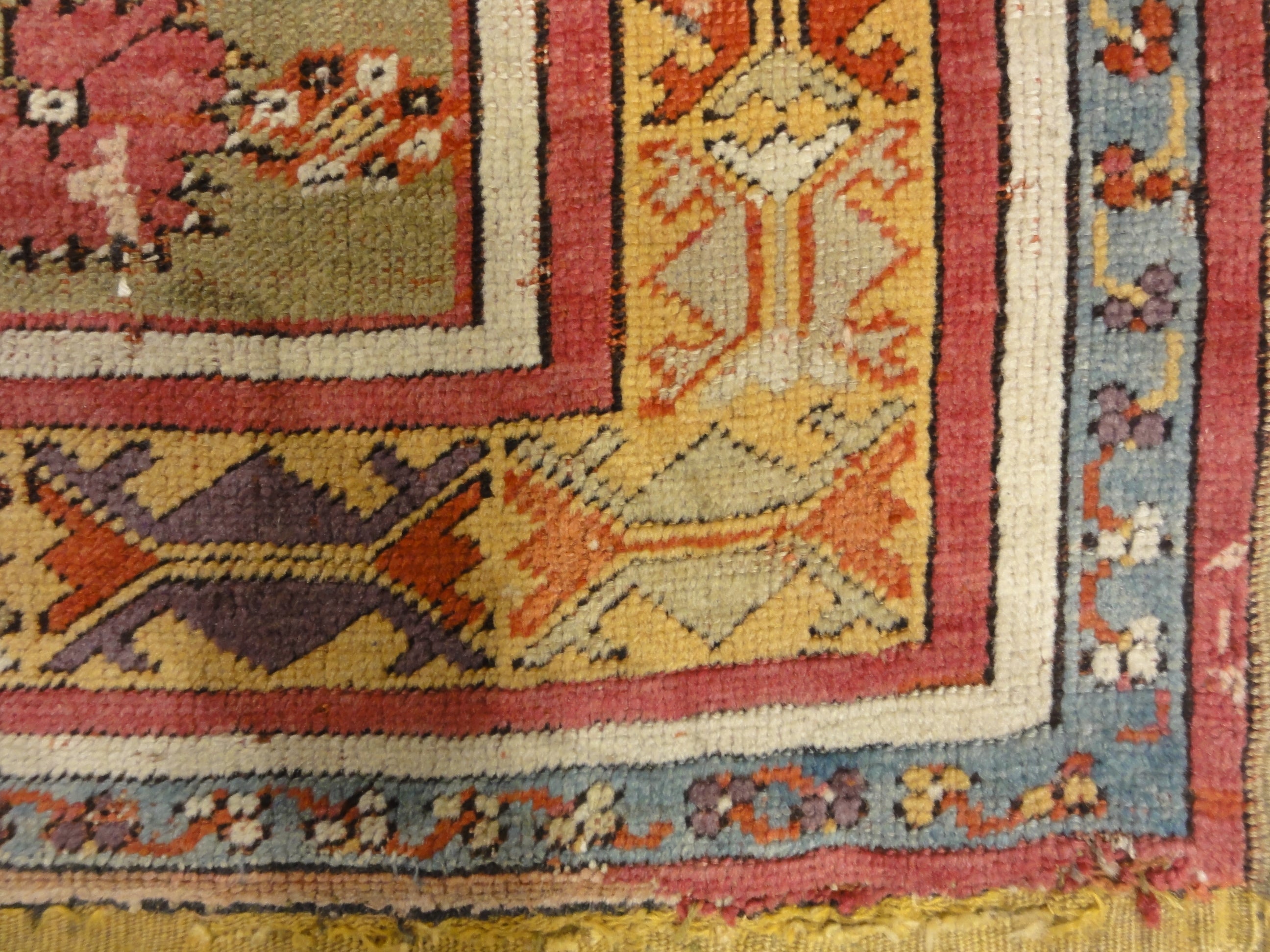 Antique Kirsehir Circa 18th Century. A piece of genuine authentic antique woven carpet art sold by Santa Barbara Design Center Rugs and More.