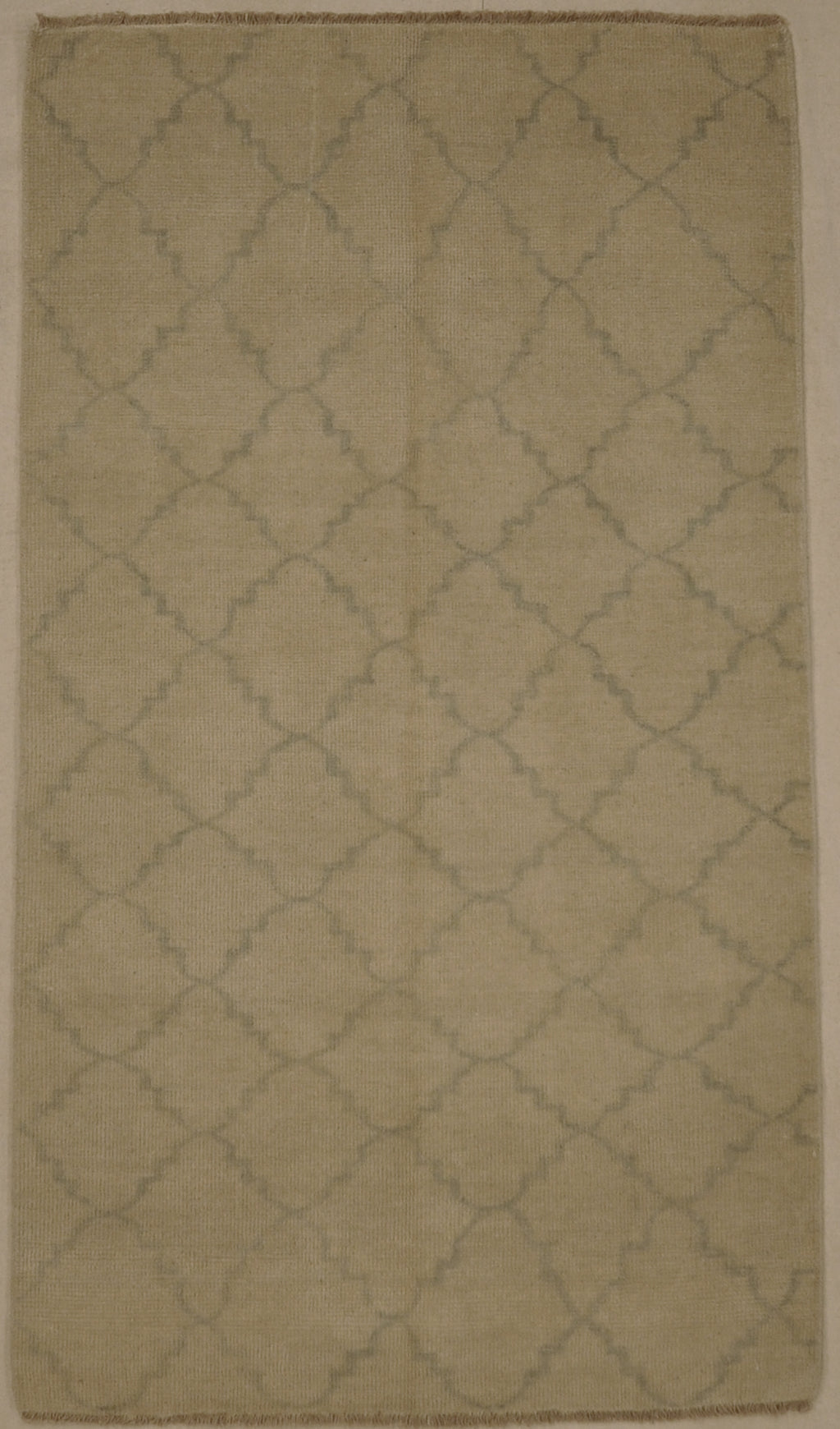 Fine Modern Blue and Beige Trellises Rug. A piece of woven authentic carpet art sold by Santa Barbara Design Center, Rugs and More.