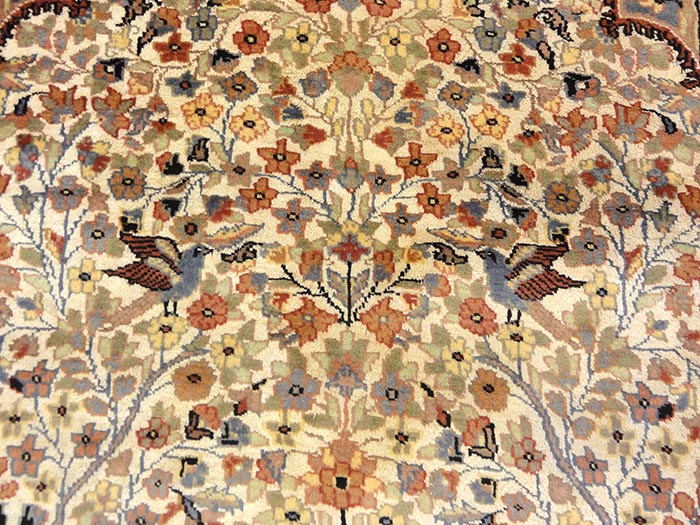 Fine Kashmiri Silk rug is a hand-knotted oriental rug from Kashmir. Kashmir rugs or carpets have intricate designs that are primarily oriental, floral style in a range of colors, sizes and quality.