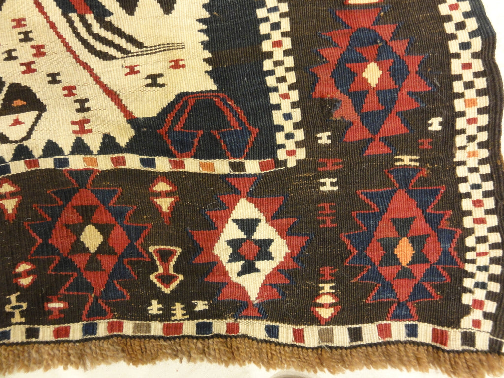 30155 Antique turkish Kelim Tribal Rug Featuring Goddess of Anatolia and Phoenixes