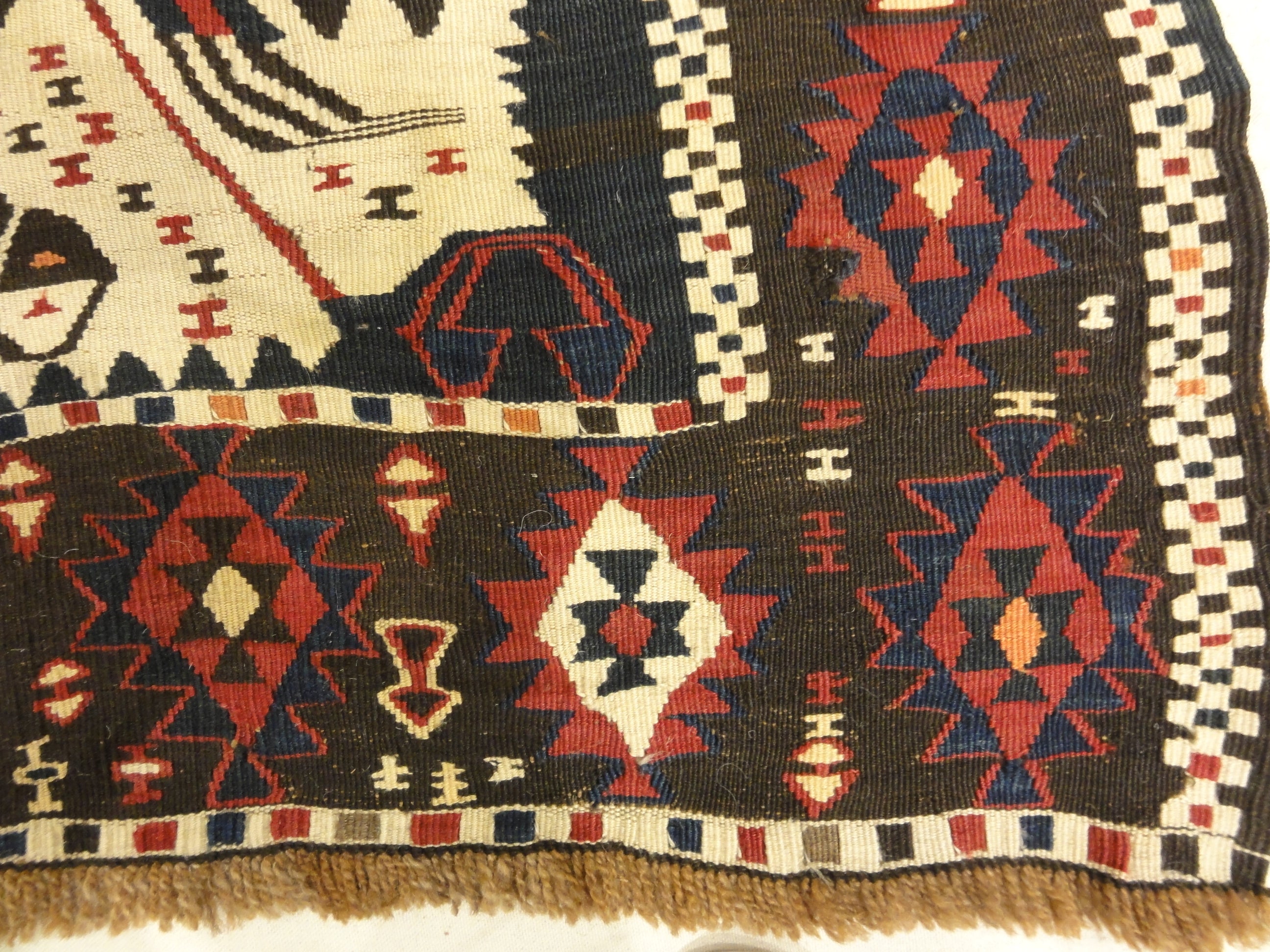 30155 Antique turkish Kelim Tribal Rug Featuring Goddess of Anatolia and Phoenixes