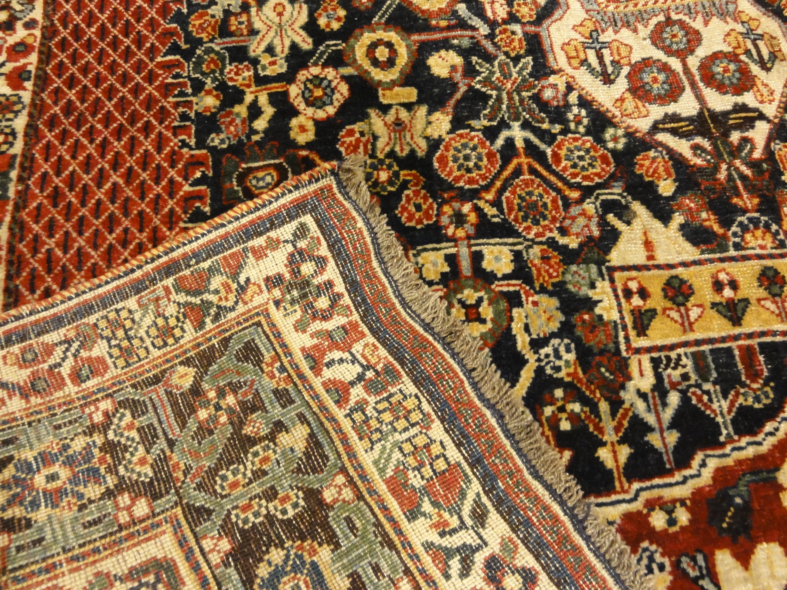 Very Rare Antique millefleure Qashqai 1001 Flowers Rug 30699