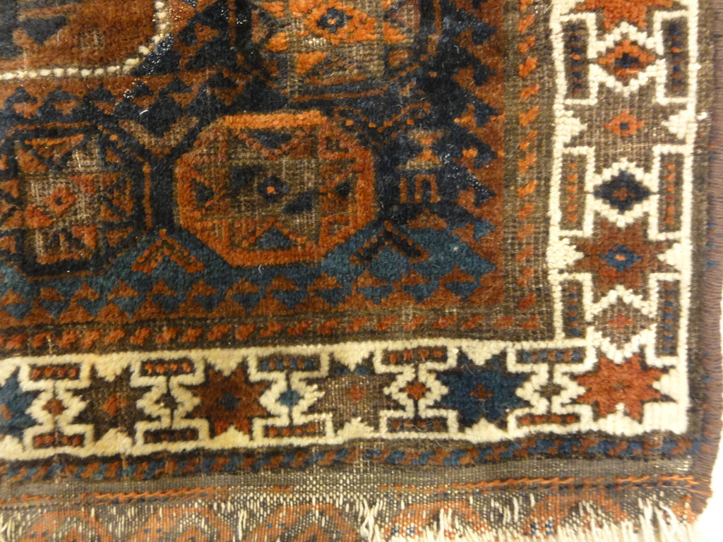 Antique Baluch Bagface. Rugs & More in the Santa Barbara Design Center. This Antique Baluch Bagface is a beauty, unique, and a treasure to be found.