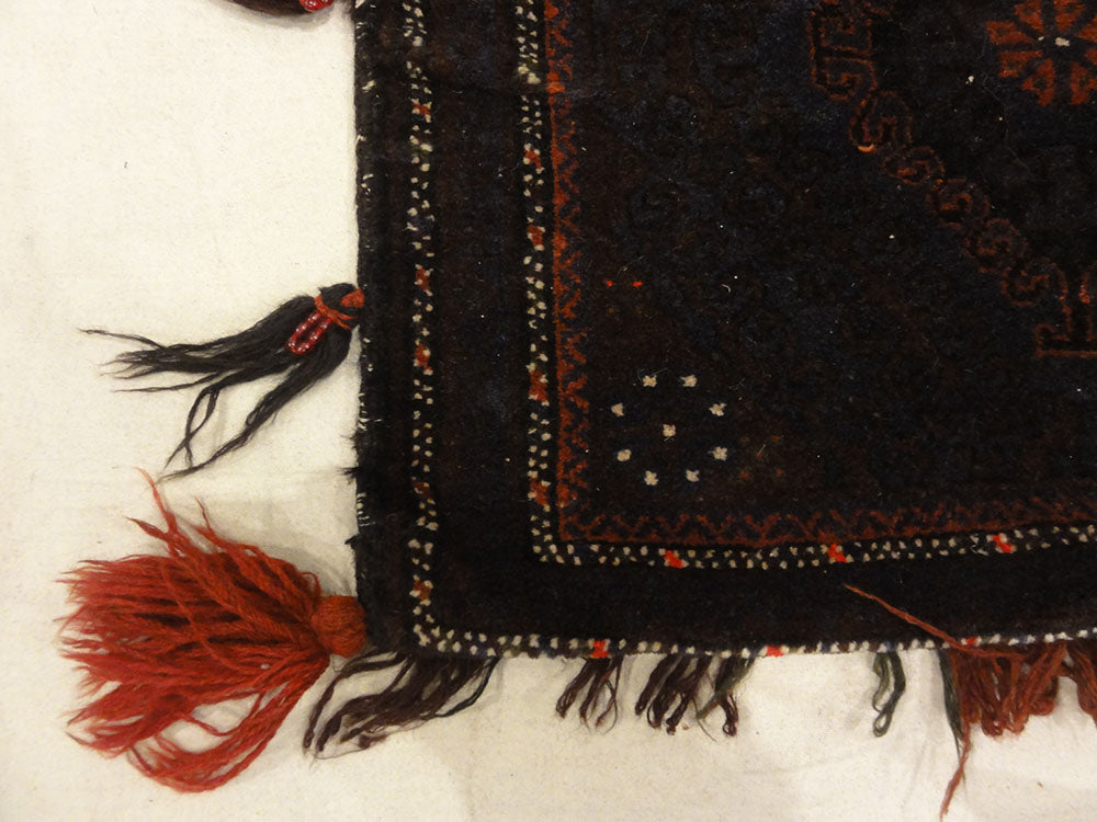 Antique Beluch Saddle Bag. A piece of genuine authentic antique woven carpet art sold by Santa Barbara Design Center, Rugs and More.