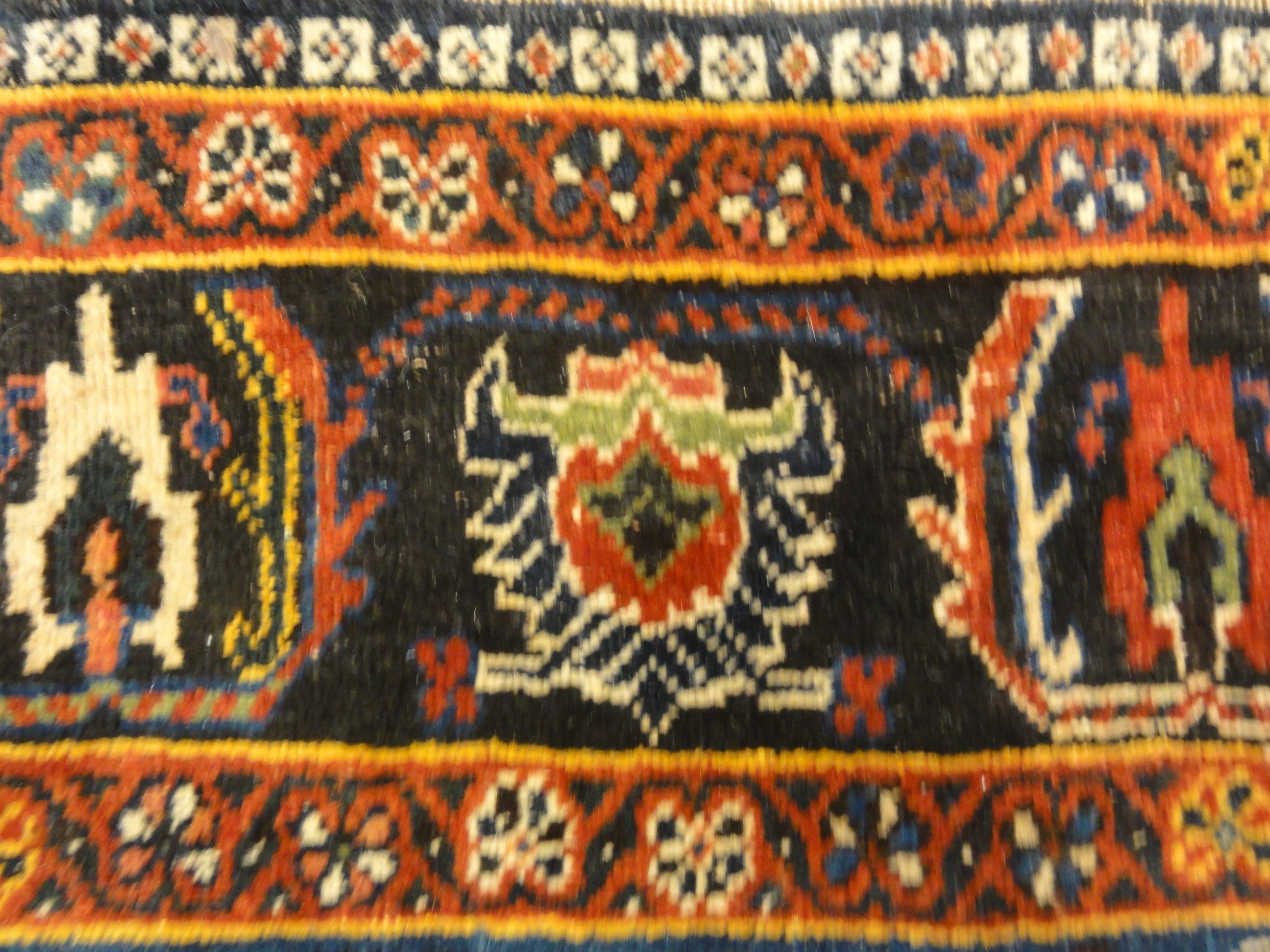 36248 Antique Persian Qashqai Rug Woven Circa 1900