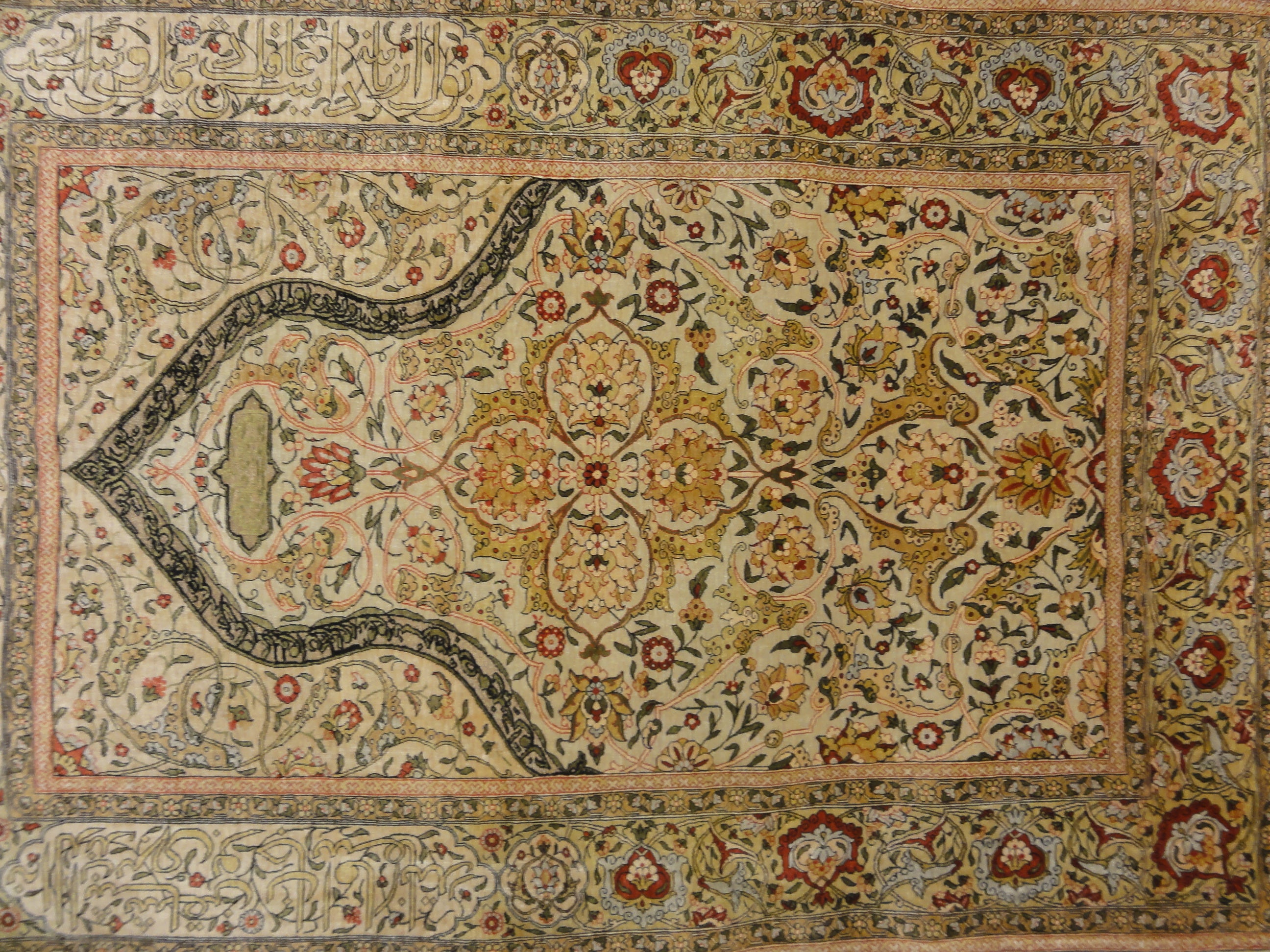 Antique Silk Hereke Turkish with Gold Thread