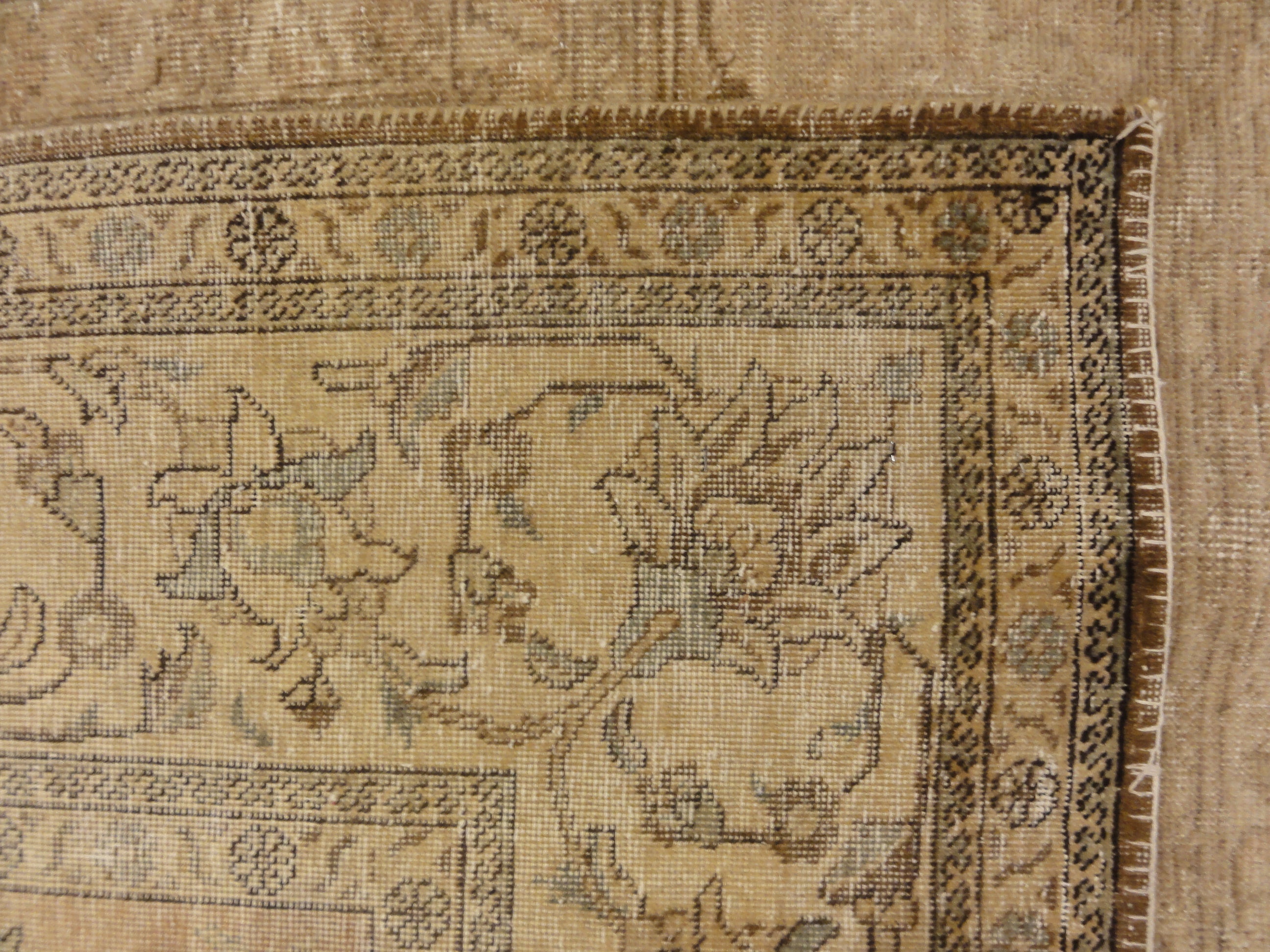 Antique Beige and Pink Persian Tabriz Genuine Authentic Intricate Woven Carpet Art Santa Barbara Design Center and Rugs and More