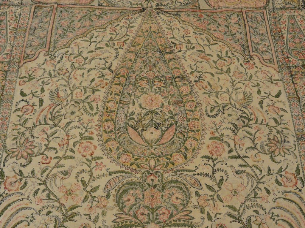 Rare Antique Mughal Palampore Textile with written cartouches 30637