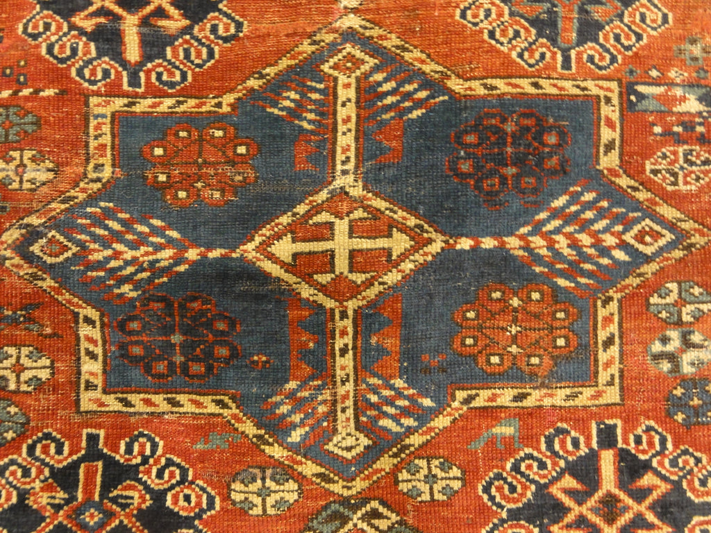 Fine Antique Shirvan Woven by an Armenian Girl. A piece of genuine authentic woven carpet art sold by the Santa Barbara Design Center Rugs and More.