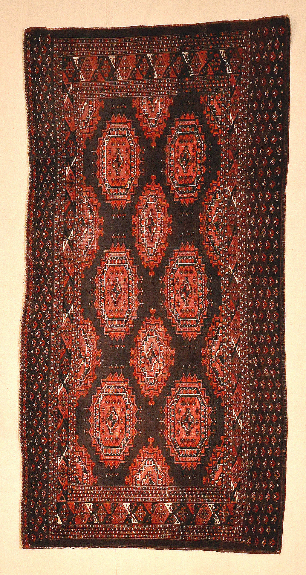 Antique Salor Juval Turkoman Wool Made in Turkestan Genuine Authentic Woven Carpet Art Santa Barbara Design Center Rugs and More