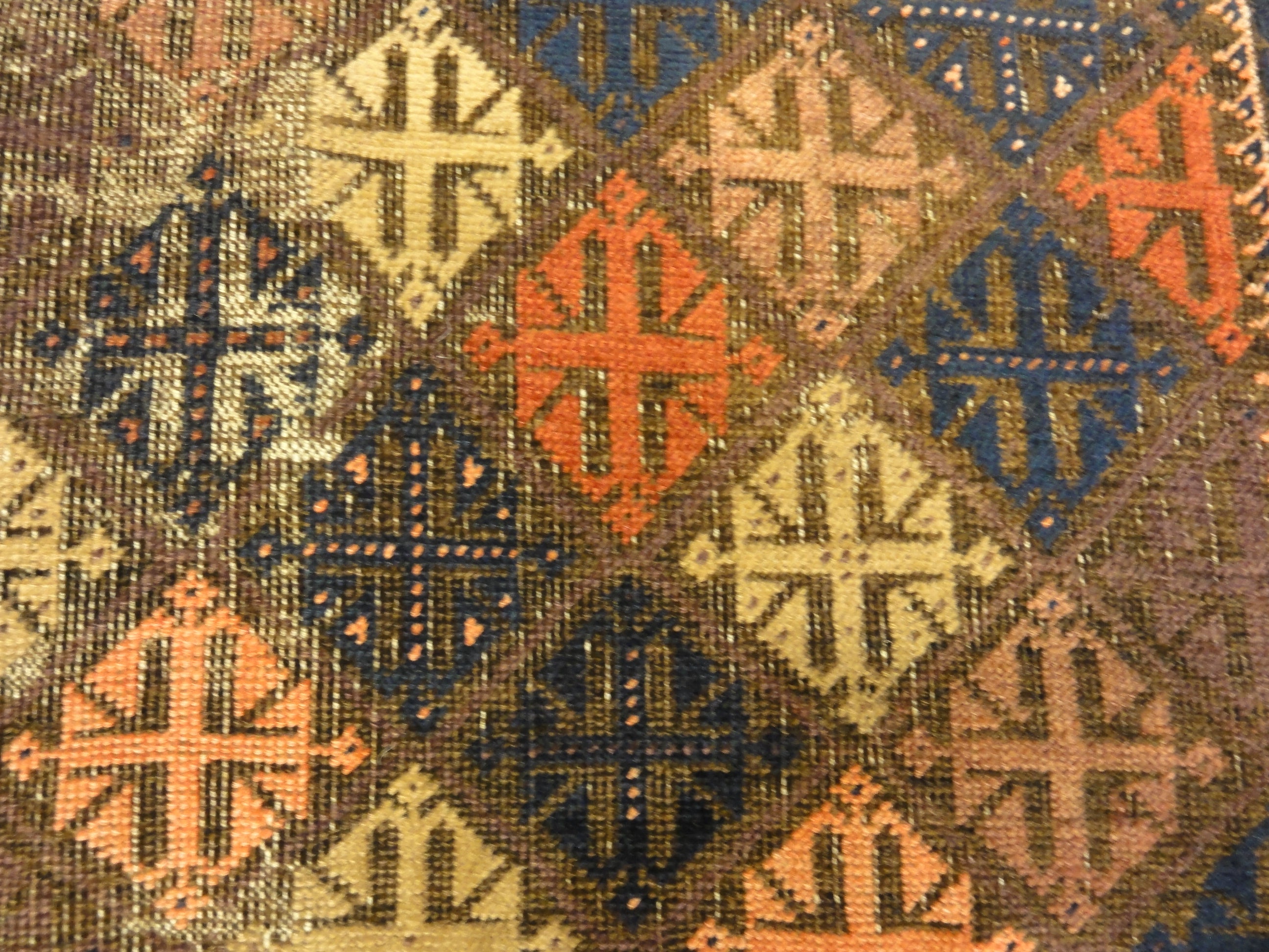 Antique Original Afghani Baluch Multicolor Diamonds 30249