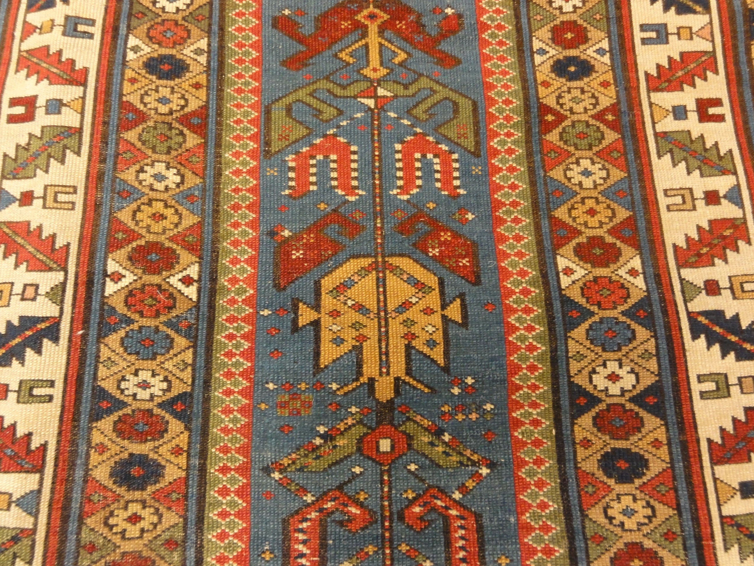 Antique Early 19th Century Shirvan Runner Rug. A piece of genuine authentic woven carpet art sold by the Santa Barbara Design Center Rugs and More.