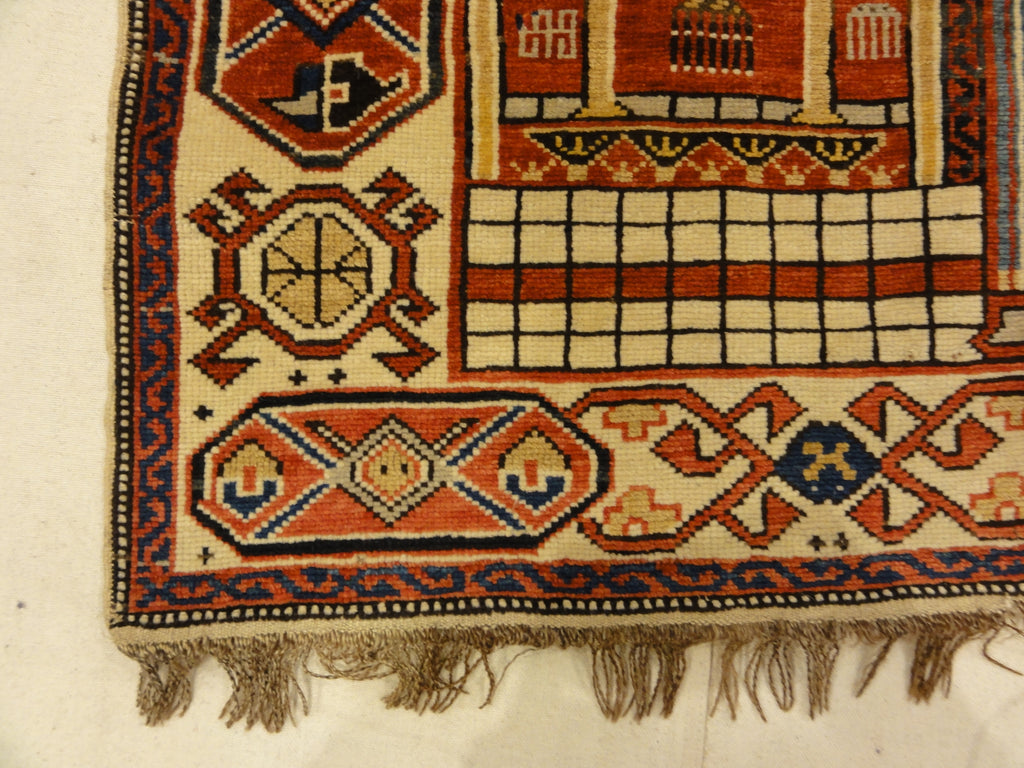 Fine Antique Shirvan meditation Rug with Aya Sofia woven Ca. 1880 mint condition 36232