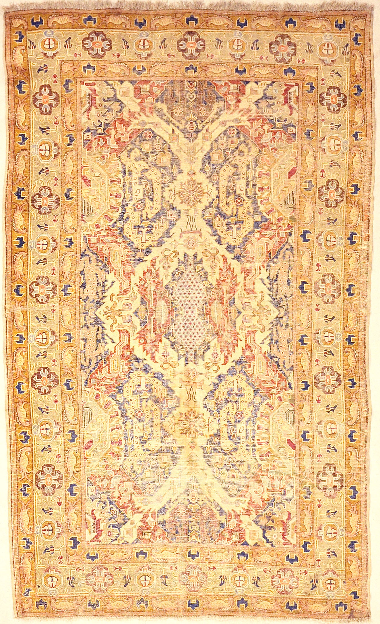 Classical Silk Collectible Caucasian Kayran in Great Condition. A piece of genuine, woven carpet art sold by Santa Barbara Design Center.