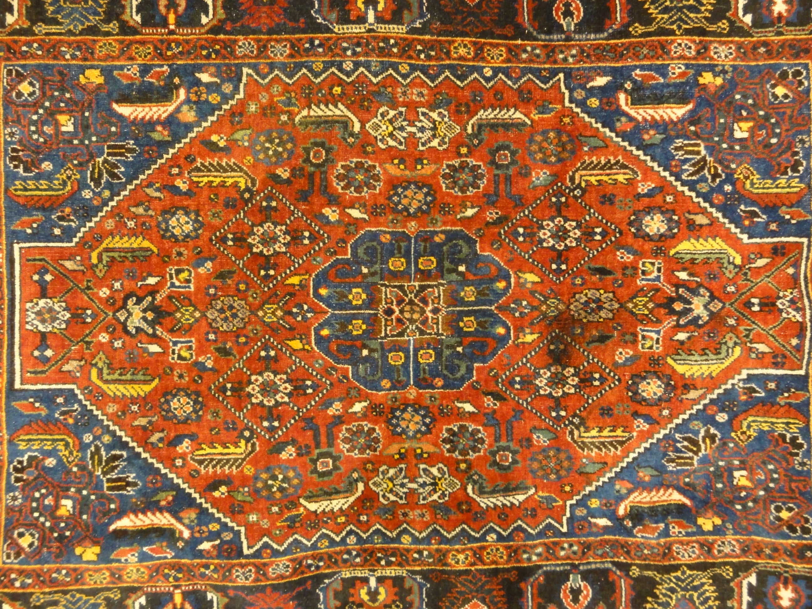 36248 Antique Persian Qashqai Rug Woven Circa 1900