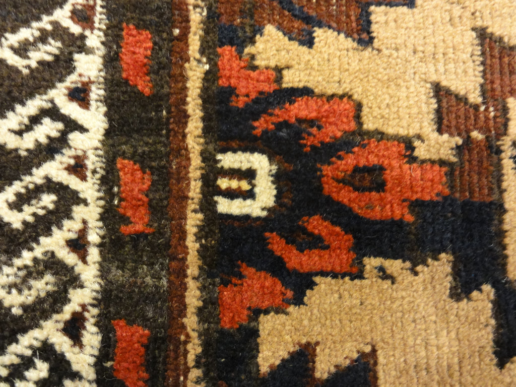 Antique Camelhair Persian Beluch Circa 1900s. A piece of genuine and authentic woven carpet art from Santa Barbara Design Center Rugs and More.