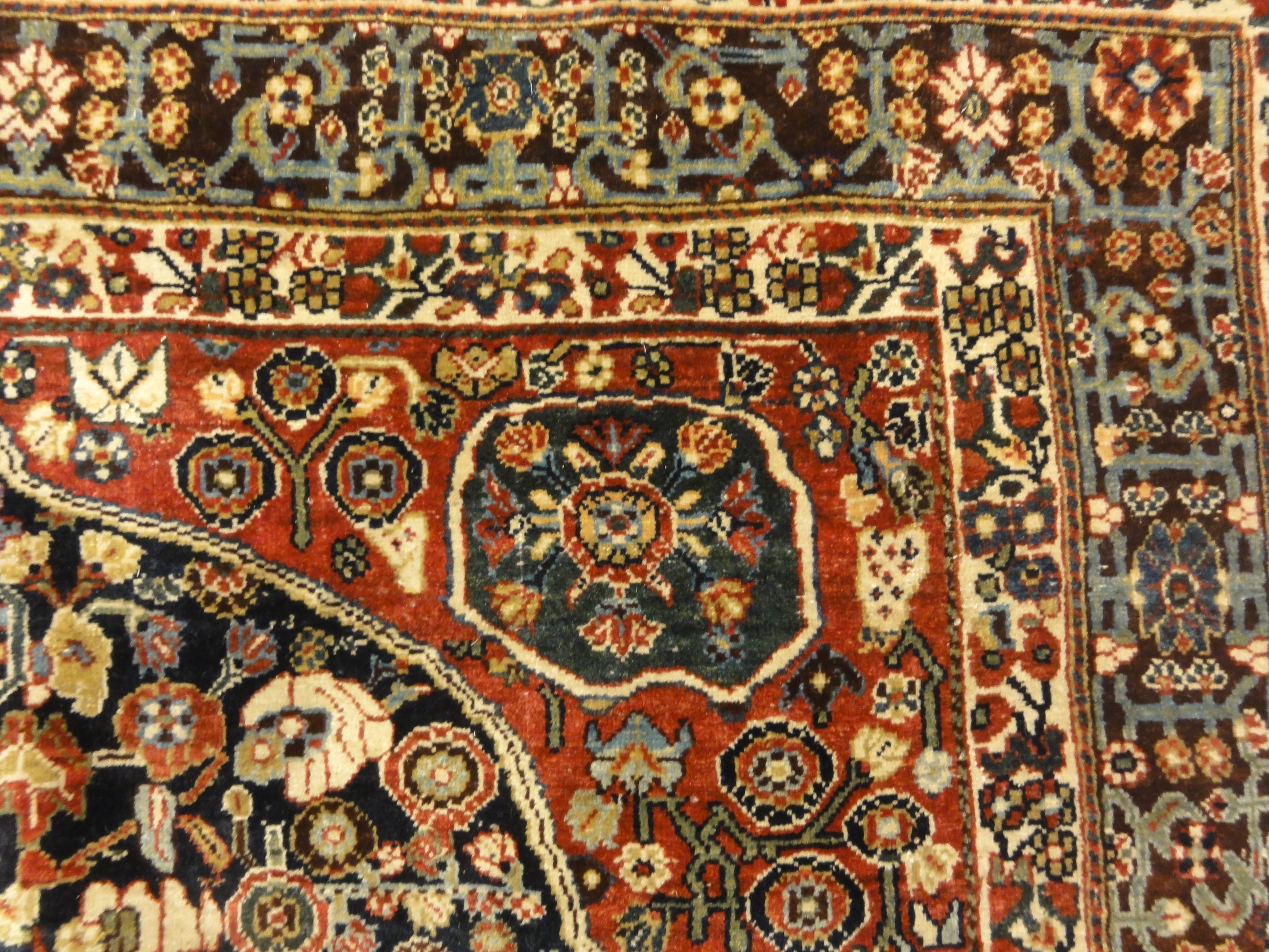 Very Rare Antique millefleure Qashqai 1001 Flowers Rug 30699