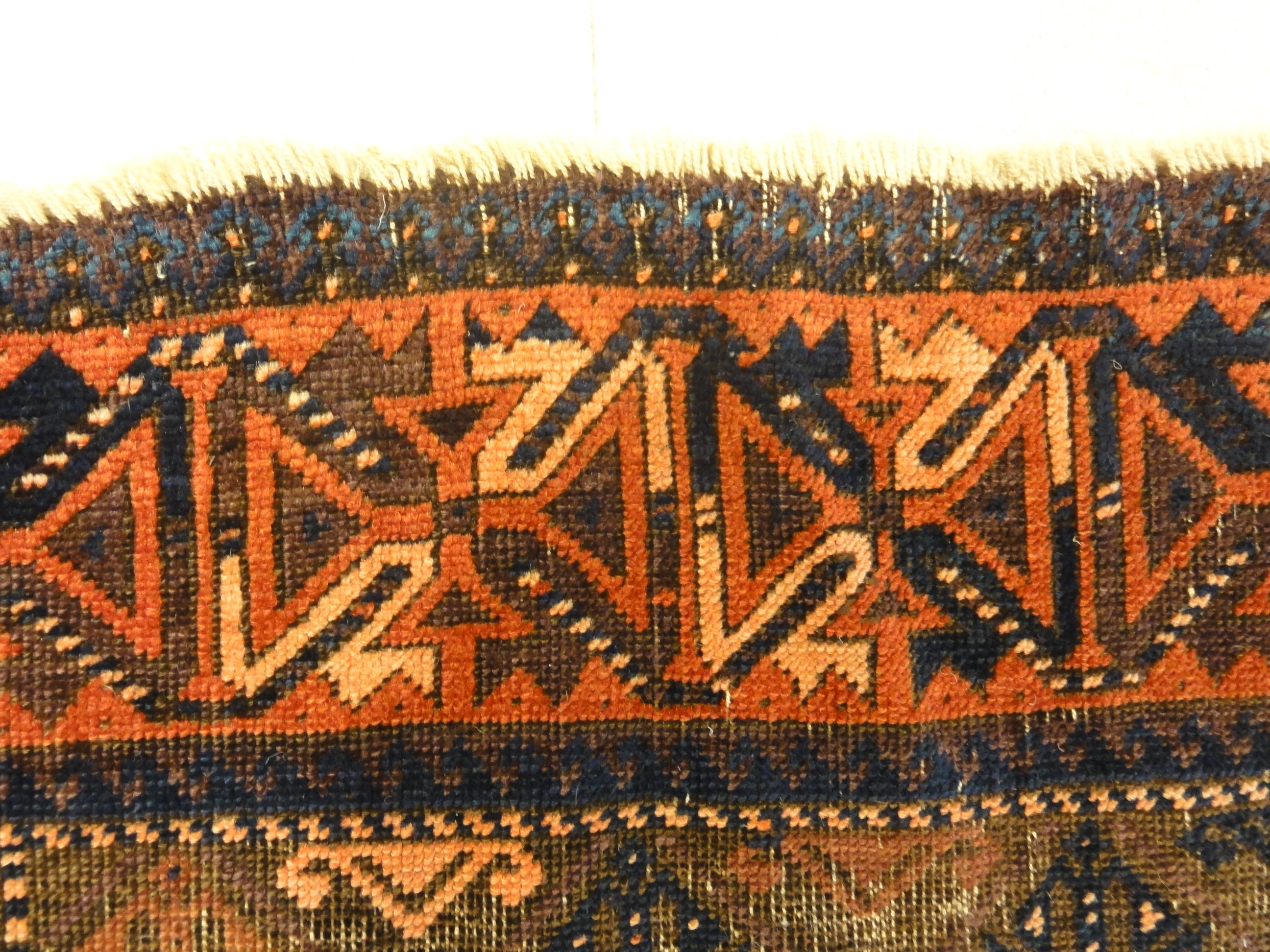 Antique Original Afghani Baluch Multicolor Diamonds 30249