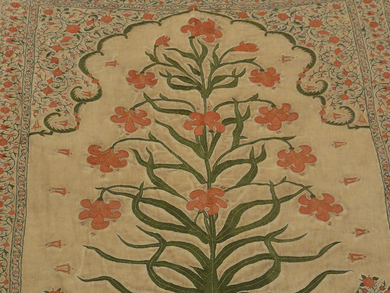 31719 Rare Antique Mughal Imperial Tent Panel Needlework 17th. Century