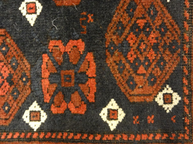 Antique Original Persian Baluch Rug with Original Ends 30084