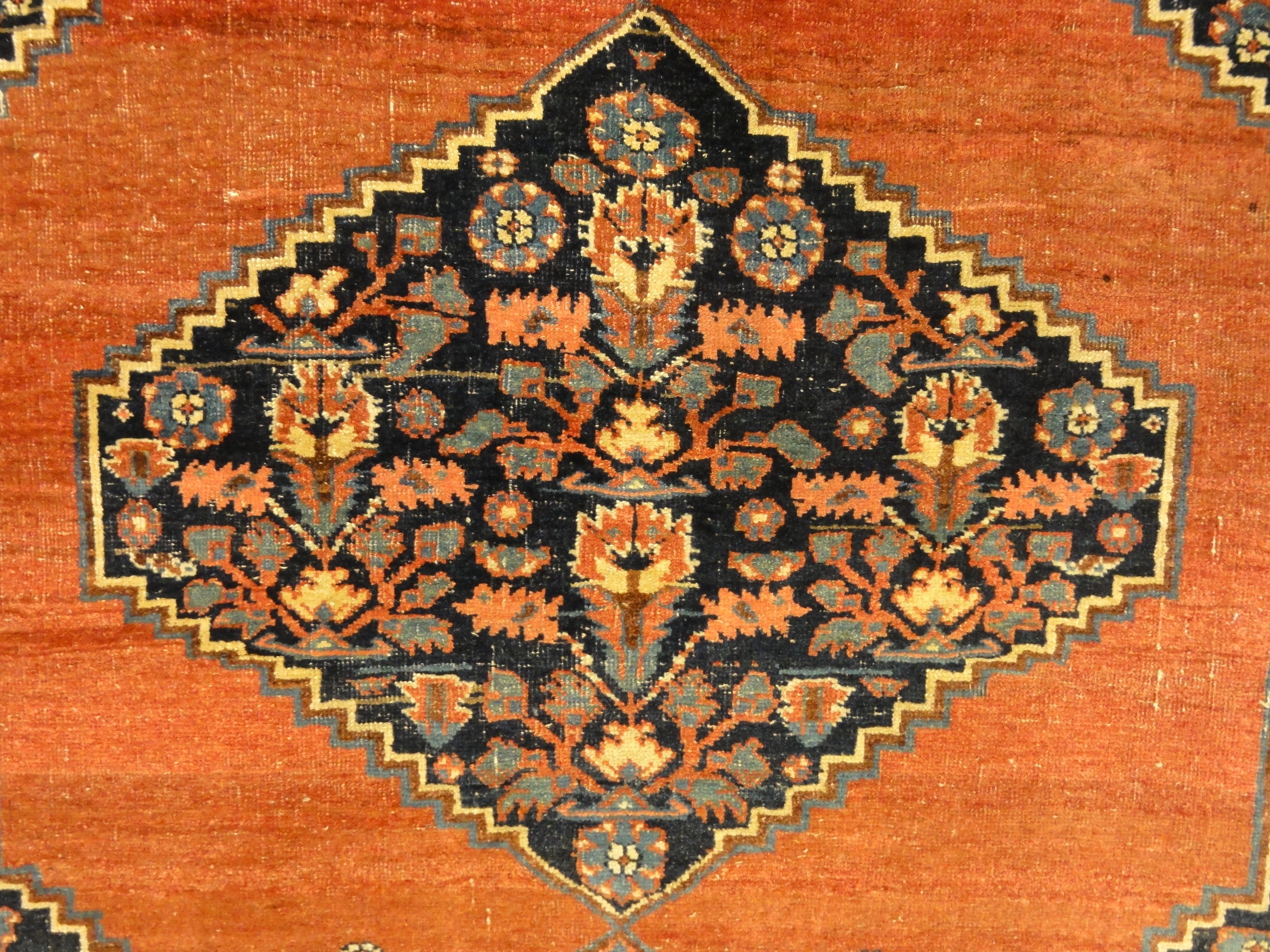 Antique Halvai Bijar Mid 19th Century Wool Foundation Rug 30131