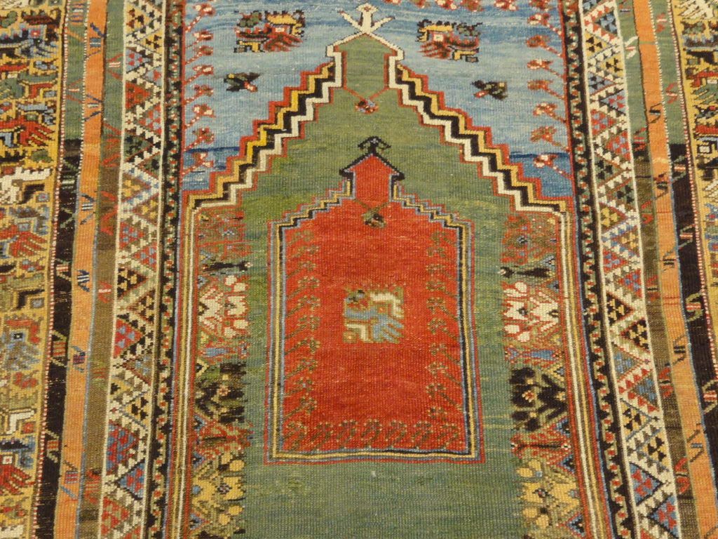 antique Mudjur Meditation Prayer Rug 1700's or earlier 30640