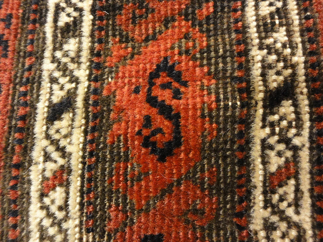 Antique Original Afghan Beluch circa 1880. A piece of genuine woven carpet art sold at the Santa Barbara Design Center Rugs and More in Santa Barbara, CA.