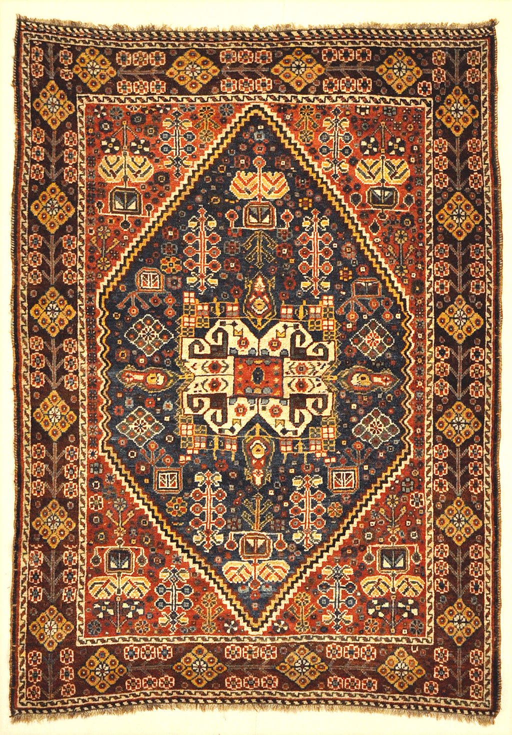 Antique Persian Qashgai Woven Circa 1890 Genuine Authentic Intricate Woven Carpet Art Santa Barbara Design Center Rugs and More