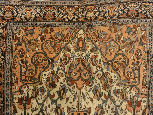 Antique 19th Century Village Persian Farahan Genuine Woven Carpet Art Authentic Intricate
