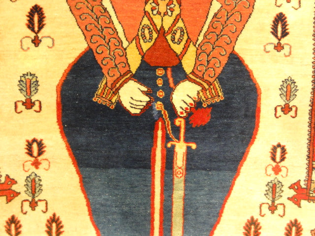 Antique Sarouk Farahan Very Rare Shahpour Figure 30105